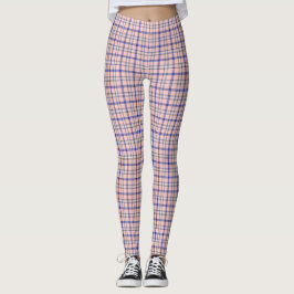 Pink Blue Plaid Classic Pattern Retro レギンス