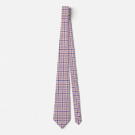 Pink Blue Plaid Classic Pattern Retro Neck Tie ネクタイ