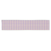 Pink Blue Plaid Classic Pattern Retro Table Runner ショートテーブルランナー (横)