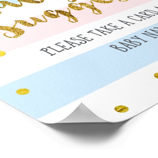 Pink & Blue Pumpkin Name Suggestionsポスター ポスター (角)