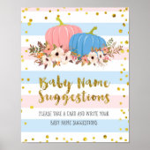 Pink & Blue Pumpkin Name Suggestionsポスター ポスター (正面)