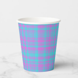 Pink Blue Purple Plaid Pattern 紙コップ
