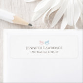 Pink Blue rocking horse Address Labels ラベル (インサイチュ)