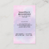 Pink Blue Shower Bubble Pet Groomer Cat Dog 名刺 (裏面)