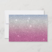 Pink blue silver ombre glam glitter Save The Date セーブザデート (裏面)