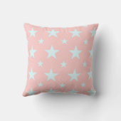 Pink & Blue Star Pattern Retro Vintage Celestial  クッション (裏面)