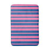 Pink Blue Stylish Stripes Pattern Design  バスマット (正面縦)