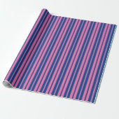 Pink Blue Stylish Stripes Pattern Design  ラッピングペーパー (アンロールド)