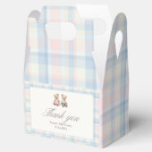 Pink Blue Teddy Bear Baby Shower Favor Box フェイバーボックス (オープン)