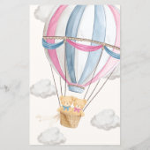 Pink Blue Teddy Bear Twins Baby Predictions Game (裏面)