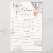 Pink Blue Teddy Bear Twins Baby Predictions Game (正面)