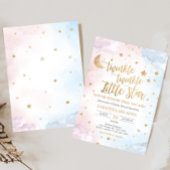 Pink Blue Twinkle Little Star Gender Reveal 招待状
