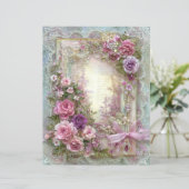 Pink Blue Vintage Junk Journal Scrapbook Paper (スタンド正面)