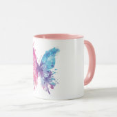 Pink & Blue Watercolor Butterfly T-Shirt – Soft Pa マグカップ (正面右)