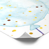 Pink Blue Watercolor Gender Reveal Voting Sign ポスター (角)