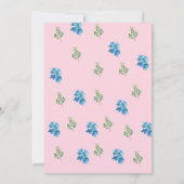 Pink Blue Watercolor Princess Girl Illustrated 招待状 (裏面)