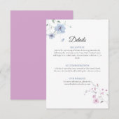 Pink & Blue Whimsical Floral Wedding Details Enclo エンクロージャーカード (正面/裏面)