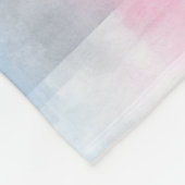 Pink Blue White Plaid Stripes フリースブランケット (角)