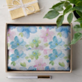 Pink Blue White Plaid Stripes Floral Birthday 薄葉紙 (ギフト)