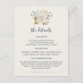 Pink Blue Wildflowers Romantic Garden Wedding エンクロージャーカード (正面)