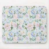 Pink Blue Yellow Flowers マウスパッド (正面)