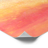 Pink Blue Yellow Rainbow Abstract Stripes ポスター (角)