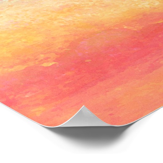 Pink Blue Yellow Rainbow Abstract Stripes ポスター (角)