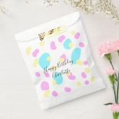 Pink blue yellowhappy birthday kids shapes abstrac フェイバーバッグ (封をした状態)