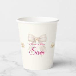 Pink Blush Bow Princess Ribbon Birthday Paper Cup 紙コップ