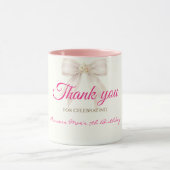 Pink Blush Bow Princess Ribbon Thank Coffee Mug マグカップ (中央)