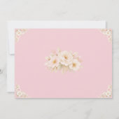 Pink Blush Bow Princess Ribbon Thank You Card サンキューカード (裏面)