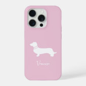 Pink blush champagne custom modern dachsund iPhoneケース (裏面)