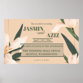 Pink blush floral  ポスター