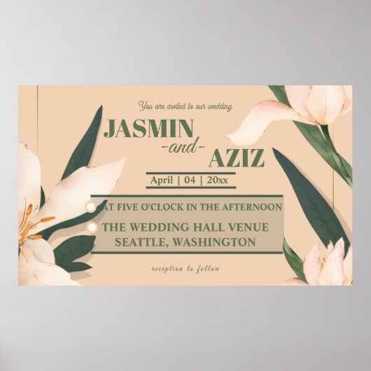 Pink blush floral  ポスター (正面)