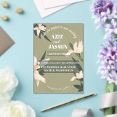 Pink blush floral Circle アクリル招待状 (インサイチュ (ウェディング))