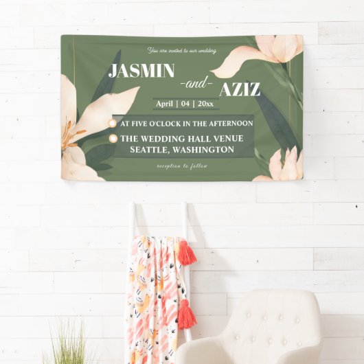 Pink blush floral Circle 横断幕 (インサイチュ)