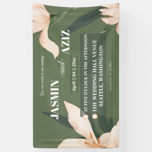 Pink blush floral Circle 横断幕 (縦)