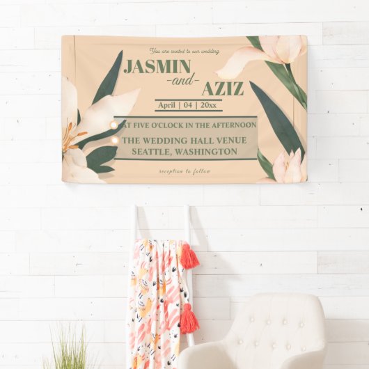 Pink blush floral Circle 横断幕 (インサイチュ)