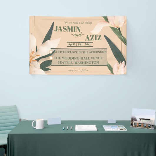 Pink blush floral Circle 横断幕 (トレードショー)