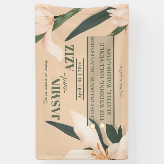 Pink blush floral Circle 横断幕 (縦)