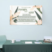 Pink blush floral Circle 横断幕 (トレードショー)