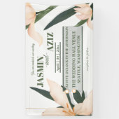 Pink blush floral Circle 横断幕 (縦)