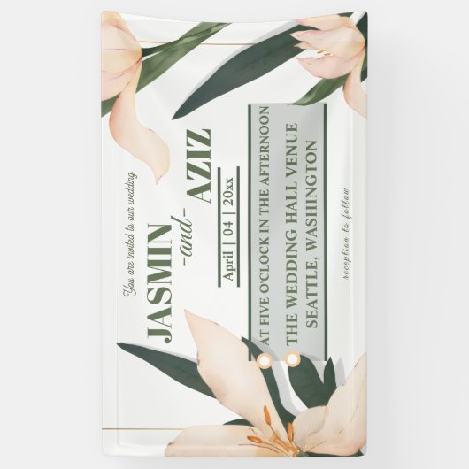 Pink blush floral Circle 横断幕 (縦)