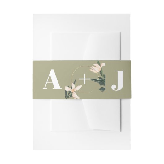 Pink blush floral Circle save the date card 招待状ベリーバンド (正面例)