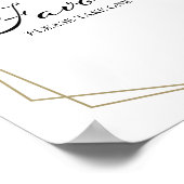 Pink Blush Floral Geometric Favors Sign ポスター (角)