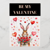 PINK BLUSH FOIL VALENTINE'S CARD EDITABLE 箔シーズンカード (正面)