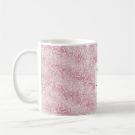 Pink Blush Glitter Monogram コーヒーマグカップ