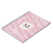 Pink Blush Glitter Monogram ノートブック (左側)