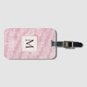 Pink Blush Glitter Monogram ラゲッジタグ (正面横)