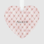 Pink Blush Gold Tufts Christmas オーナメント (正面)